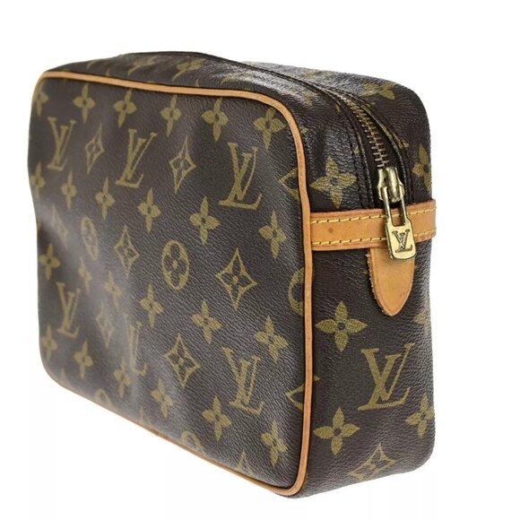 LOUIS VUITTON Compiegne 23 Clutch Hand Bag Monogram Leather Brown - Picture 4 of 15